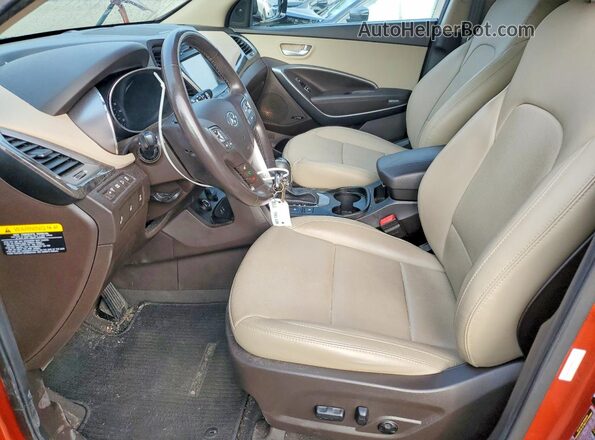 5XYZUDLB4HG473969 2017 HYUNDAI SANTA Orange წინა სალონის ხედი