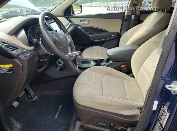 5XYZUDLB4HG481280 2017 HYUNDAI SANTA Blue წინა სალონის ხედი