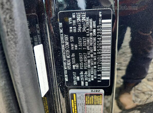 5XYZUDLB5JG542383 2018 HYUNDAI SANTA Black Vista del compartimento del motor