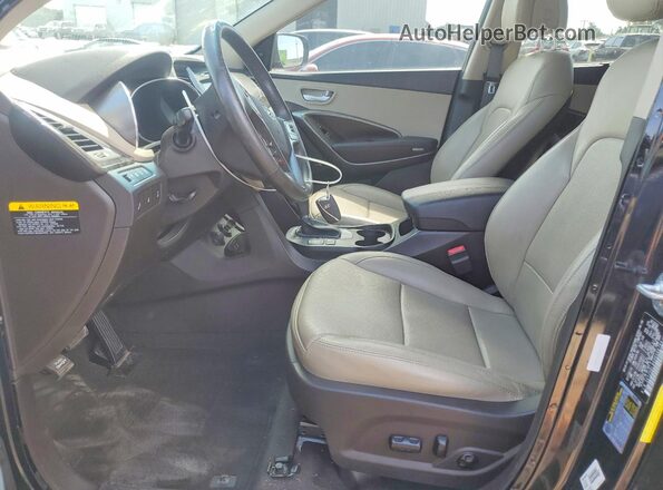 5XYZUDLB6HG466764 2017 HYUNDAI SANTA Black წინა სალონის ხედი