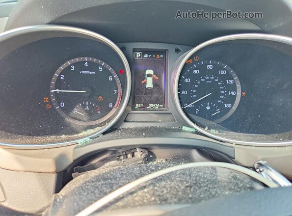 5XYZUDLB8JG529580 2018 HYUNDAI SANTA Silver Widok zestawu wskaźników