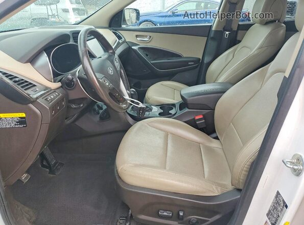 5XYZWDLA0HG461562 2017 HYUNDAI SANTA White წინა სალონის ხედი