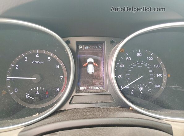 5XYZWDLA0HG461562 2017 HYUNDAI SANTA White ხელსაწყოთა პანელის ხედი