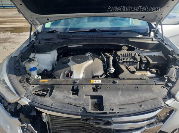 5XYZWDLA8GG345931 2016 HYUNDAI SANTA Silver Widok komory silnika