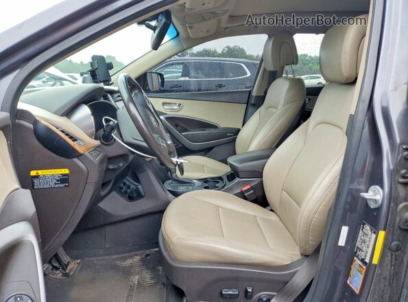 5XYZWDLAXGG358180 2016 HYUNDAI SANTA Charcoal Front interior view