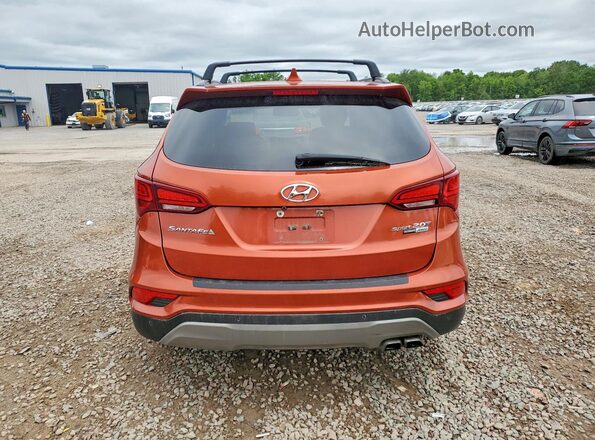5XYZWDLAXJG520719 2018 HYUNDAI SANTA Orange Вид ззаду