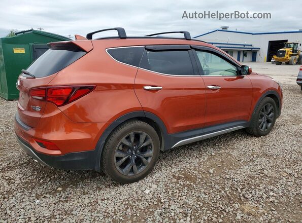5XYZWDLAXJG520719 2018 HYUNDAI SANTA Orange Задня права чверть