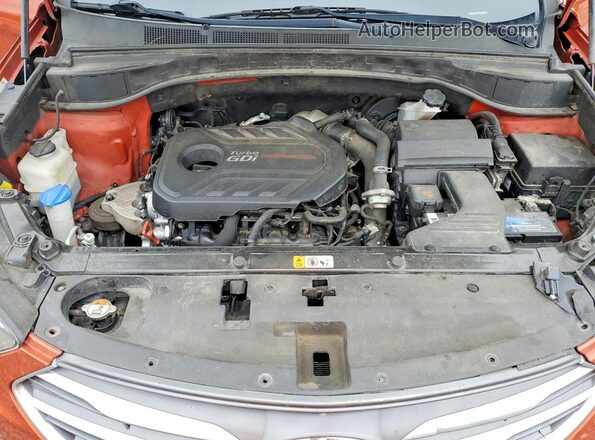 5XYZWDLAXJG520719 2018 HYUNDAI SANTA Orange Вид підкапотного простору