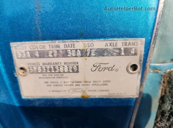 5Y83Z138829 1965 FORD THUNDERBIRD Turquoise Вид підкапотного простору