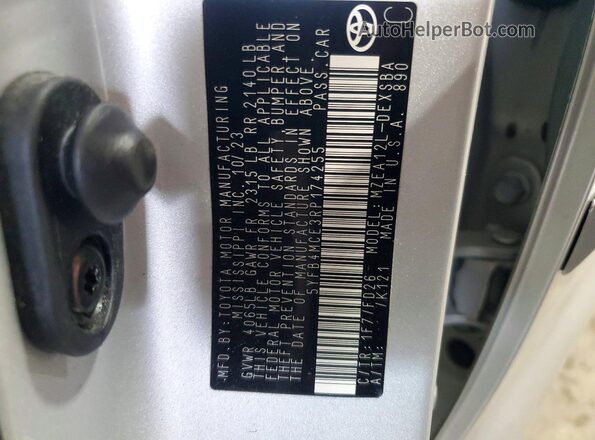 5YFB4MCE3RP174255 2024 TOYOTA COROLLA Silver Շարժիչի բաժամունքի տեսք
