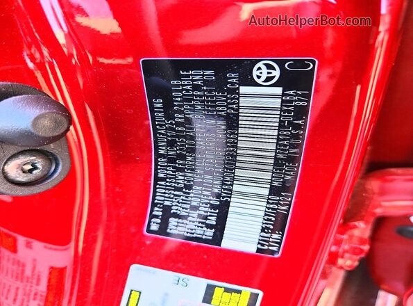 5YFB4MDE0TP391963 2026 TOYOTA COROLLA Red Engine compartment view