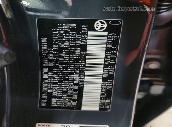 5YFB4MDE0TP471148 2026 TOYOTA COROLLA Gray Vista de la etiqueta del VIN