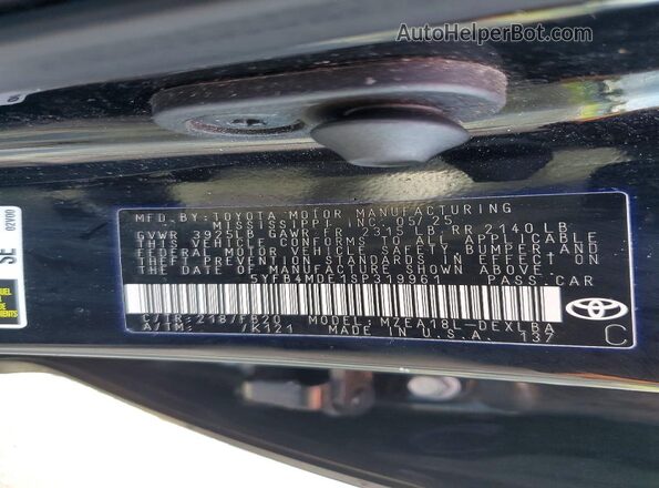 5YFB4MDE1SP319961 2025 TOYOTA COROLLA Black Շարժիչի բաժամունքի տեսք