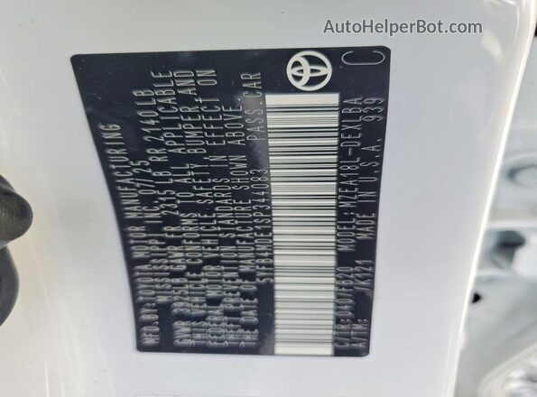 5YFB4MDE1SP344083 2025 TOYOTA COROLLA White Вид підкапотного простору