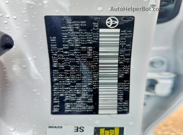 5YFB4MDE1TP433427 2026 TOYOTA COROLLA White Вид підкапотного простору