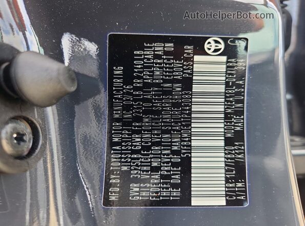 5YFB4MDE1TP443083 2026 TOYOTA COROLLA Gray Вид підкапотного простору