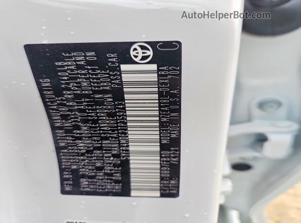 5YFB4MDE2TP359743 2026 TOYOTA COROLLA Белый Вид наклейки с VIN-кодом