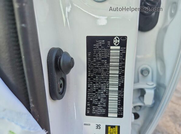 5YFB4MDE2TP401585 2026 TOYOTA COROLLA White Widok naklejki z numerem VIN