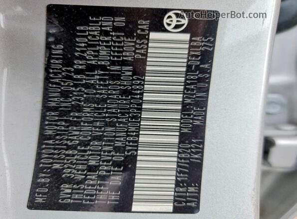 5YFB4MDE3PP044892 2023 TOYOTA COROLLA Silver Vista del compartimento del motor