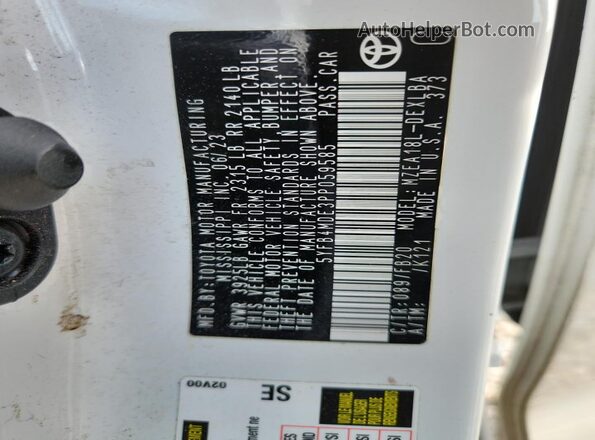 5YFB4MDE3PP059585 2023 TOYOTA COROLLA White Widok komory silnika