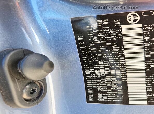 5YFB4MDE3PP070523 2023 TOYOTA COROLLA Синий Вид подкапотного пространства