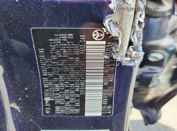5YFB4MDE4TP392582 2026 TOYOTA COROLLA Blue Շարժիչի բաժամունքի տեսք