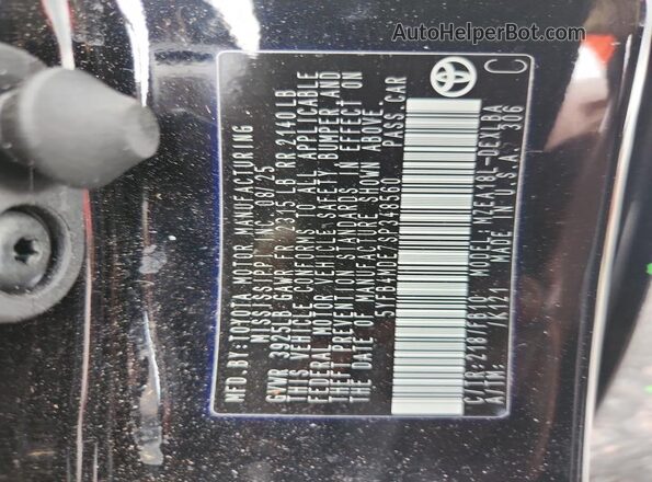 5YFB4MDE7SP348560 2025 TOYOTA COROLLA Black 