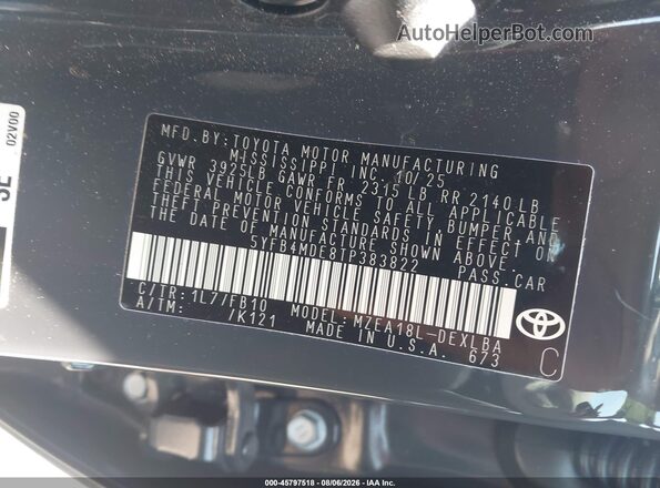 5YFB4MDE8TP383822 2026 TOYOTA COROLLA Gray Widok komory silnika