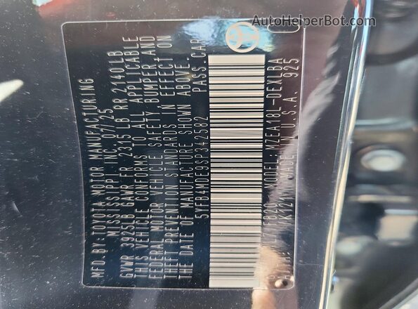 5YFB4MDE9SP342582 2025 TOYOTA COROLLA Gray Widok naklejki z numerem VIN