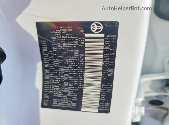 5YFB4MDEXSP240420 2025 TOYOTA COROLLA White Շարժիչի բաժամունքի տեսք