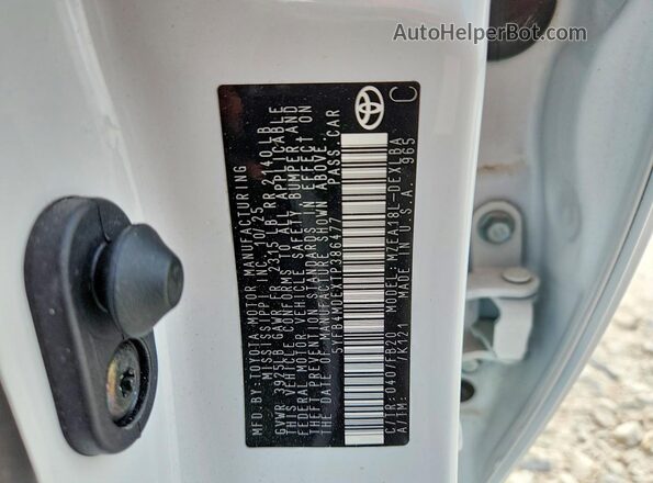 5YFB4MDEXTP386477 2026 TOYOTA COROLLA White Вид наклейки з VIN-кодом