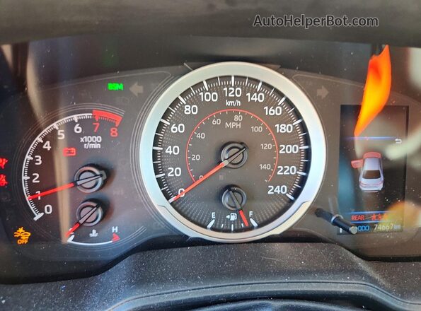5YFB4RBE4LP023267 2020 TOYOTA COROLLA Red ხელსაწყოთა პანელის ხედი