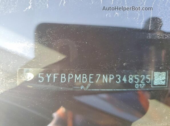 5YFBPMBE7NP348525 2022 TOYOTA COROLLA Blue Вид підкапотного простору