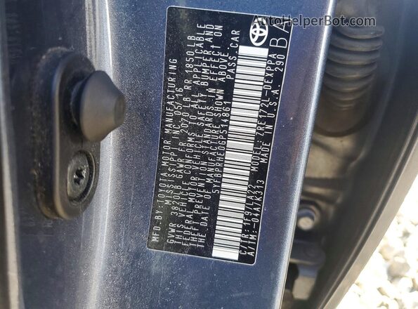 5YFBPRHE0GP514861 2016 TOYOTA COROLLA Charcoal ძრავის განყოფილების ხედი