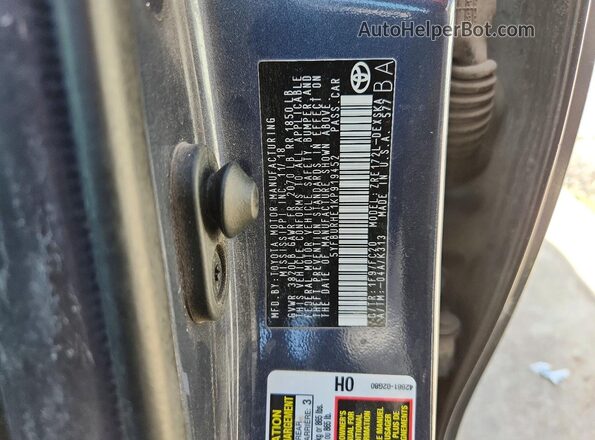 5YFBURHE1KP919452 2019 TOYOTA COROLLA Blue Vista del compartimento del motor