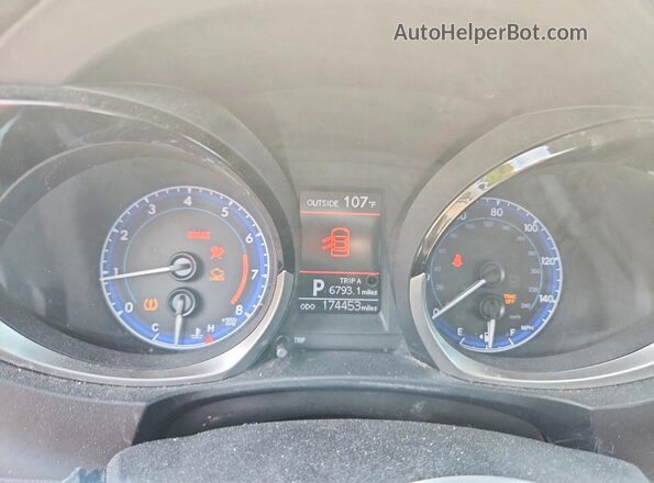 5YFBURHE4GP376427 2016 TOYOTA COROLLA Красный Вид щитка приборов