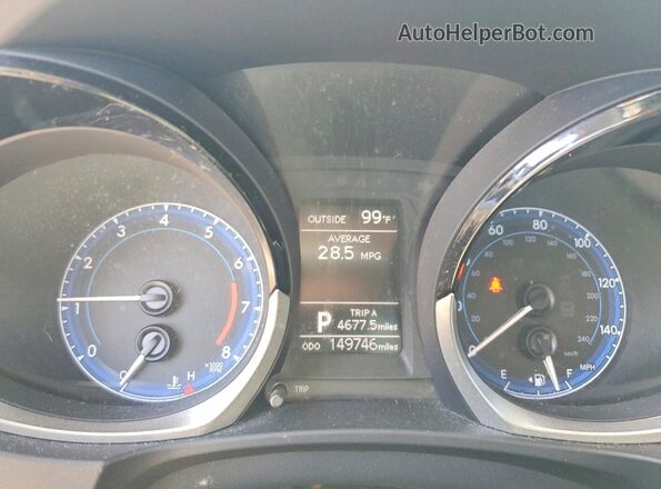 5YFBURHE4GP488869 2016 TOYOTA COROLLA Black Vista del cuadro de instrumentos