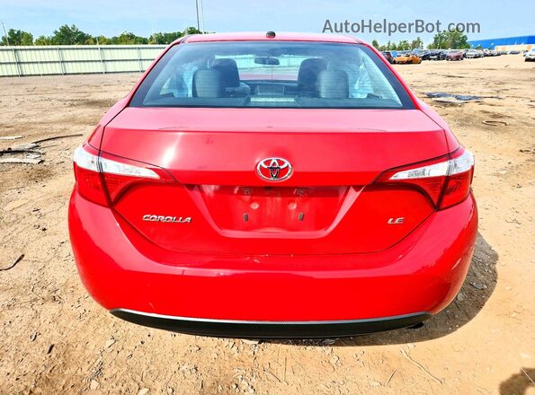 5YFBURHE4GP566812 2016 TOYOTA COROLLA Red უკანა ხედი