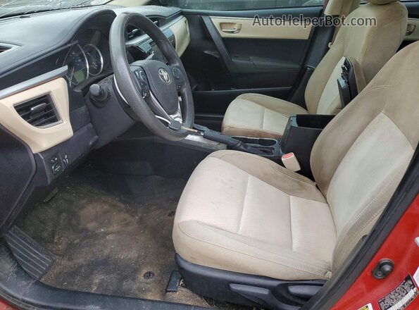 5YFBURHE8GP385230 2016 TOYOTA COROLLA Red Вид салону спереду
