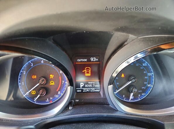 5YFBURHEXGP453480 2016 TOYOTA COROLLA Silver Вид щитка приладів