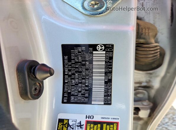 5YFBURHEXGP453480 2016 TOYOTA COROLLA Silver Вид наклейки з VIN-кодом