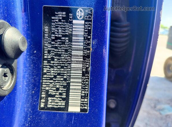 5YFBURHEXHP720232 2017 TOYOTA COROLLA Синий Вид подкапотного пространства