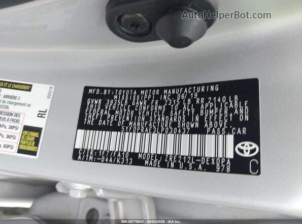 5YFDPRAE3LP030437 2020 TOYOTA COROLLA White ძრავის განყოფილების ხედი