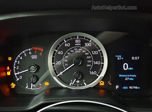 5YFEPMAE0NP296699 2022 TOYOTA COROLLA Red Instrument cluster view