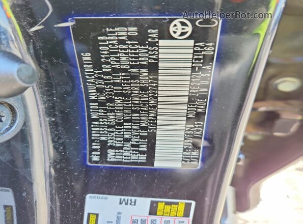 5YFEPMAE1MP227471 2021 TOYOTA COROLLA Black ძრავის განყოფილების ხედი