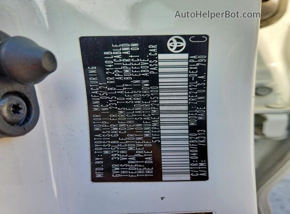 5YFEPMAE1MP245100 2021 TOYOTA COROLLA White Շարժիչի բաժամունքի տեսք