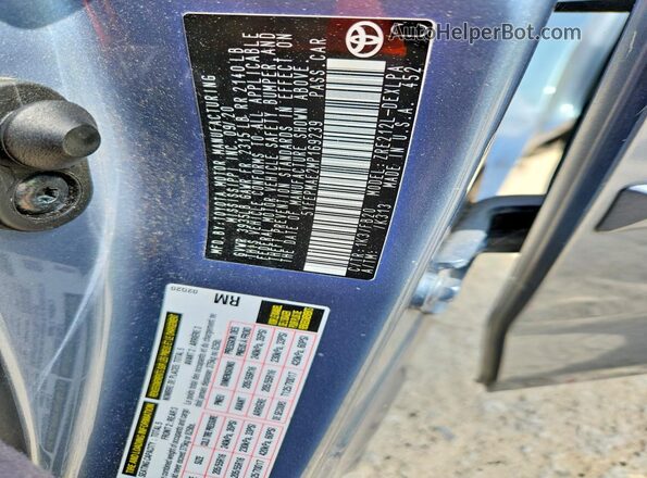 5YFEPMAE2MP169239 2021 TOYOTA COROLLA Blue VIN კოდის სტიკერის ხედი