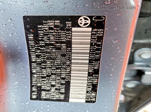 5YFEPMAE2MP235014 2021 TOYOTA COROLLA Blue Vista de la etiqueta del VIN