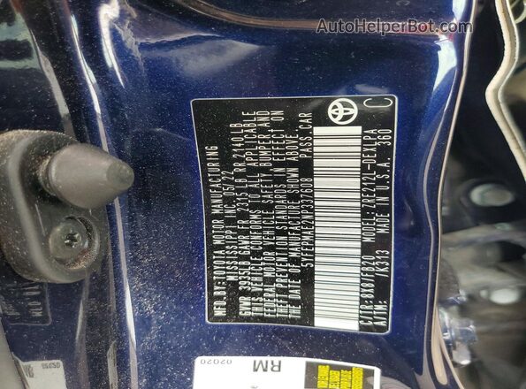 5YFEPMAE2NP337608 2022 TOYOTA COROLLA Blue Engine compartment view