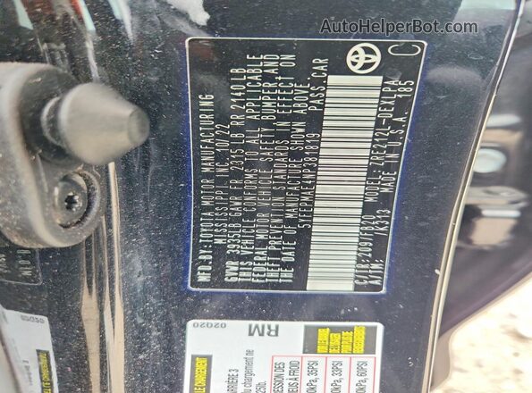 5YFEPMAE4NP381819 2022 TOYOTA COROLLA Black Вид підкапотного простору